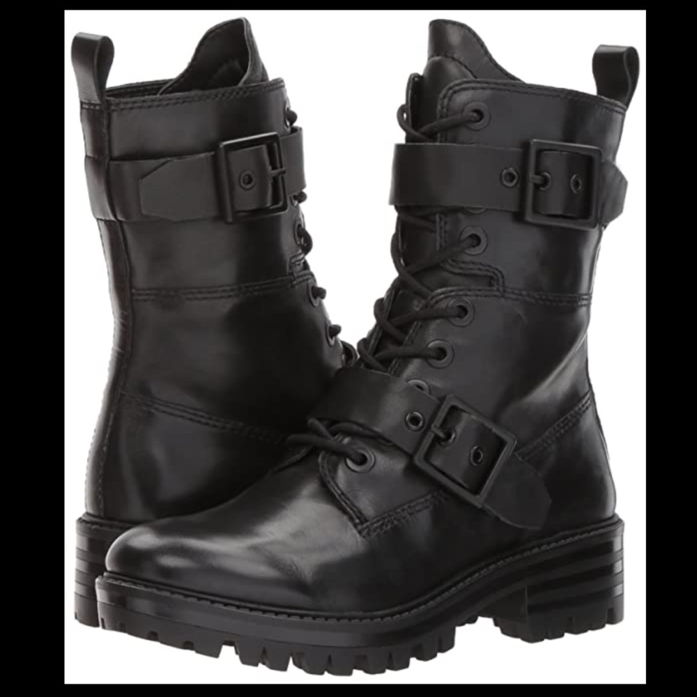 Kendall & Kylie Eliya lace-up combat leather boots